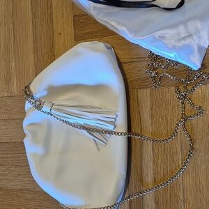 UNDERSTATED LEATHER Crescent Clutch in Ivory